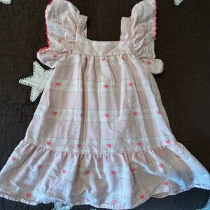 Zara Toddler Girl Pink Hearts Dress - 3T
